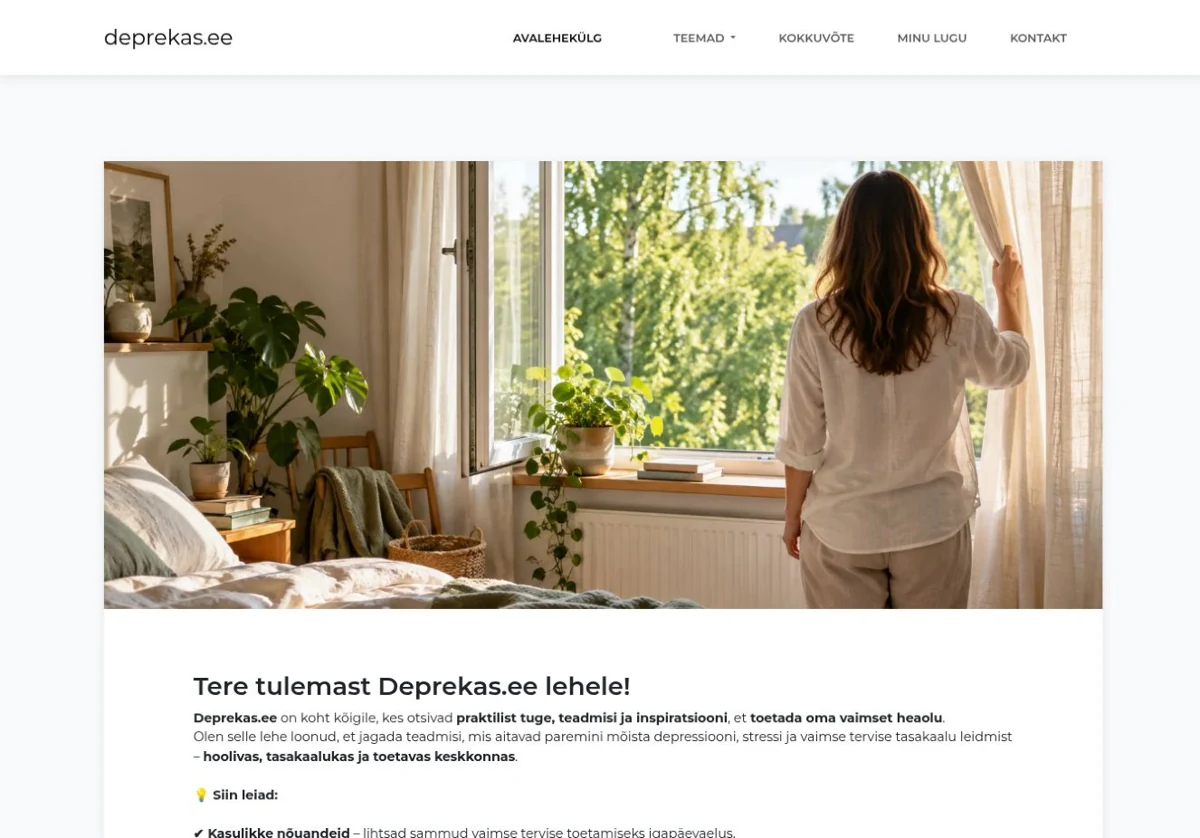 Deprekas.ee avalehe kuvatõmmis
